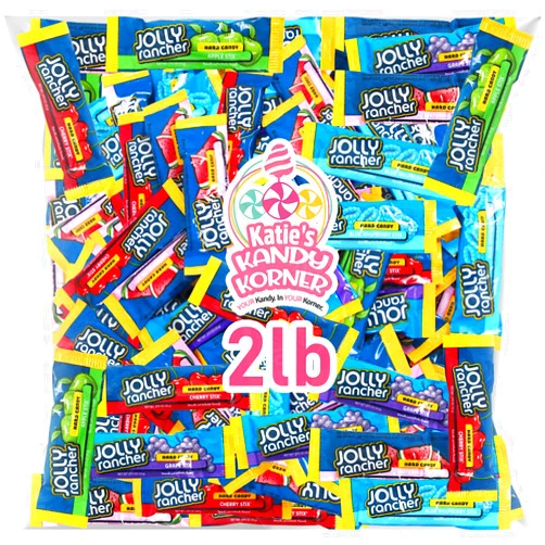 KATIE’S KANDY KORNER Jolly Ranchers Hard Candy Stix, 2lb Pack of Hard Candy Individually Wrapped, Ideal for Trick or Treating and Stocking Stuffers, Perfect for Buffets, Gift Bags, Party Favors and Sharing