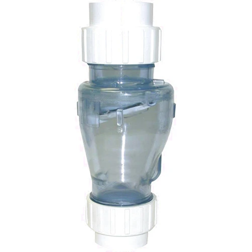 QAYAUX PVC Check Valve Swing/Spring Combination Clear 2