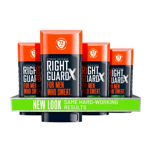 Right Guard Xtreme Defense Invisible Solid Antiperspirant & Deodorant ,72-Hour Odor Control,Fresh Blast Scent, 2.6 oz. (4 count)