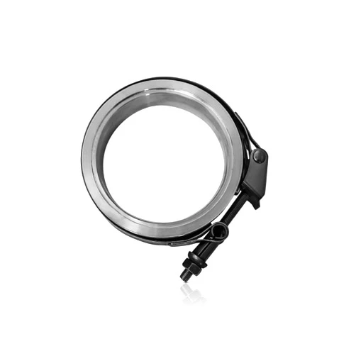 NGR Performance NGR 4 Inch V band Clamp for 4 Inch Exhaust Clamp Flange - 1 Pcs Black Stainless Steel Male Female Exhaust Flange (SS T304)