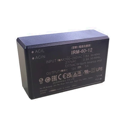 Rizees (1PC) IRM-60-12 60W AC-DC PCB-Mount Green Power Module 12V 5A