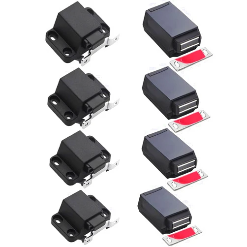 CBRIVE Push to Open Cabinet Hardware CBRIVE® 8 Pack Push Latch & Lock for Hidden Door Touch Latches and Catch Magnet Push Release Drawer Pull Tip on Closet Close Strong Pop Out