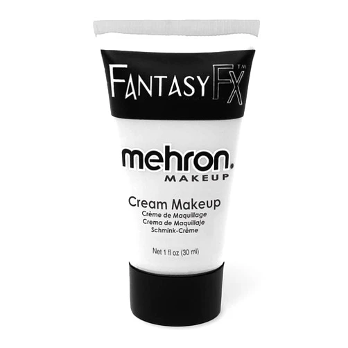 Mehron Makeup Fantasy FX Cream Makeup | Water Based Halloween Makeup | White Face Paint & Body Paint For Adults 1 fl oz (30ml) (White)