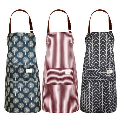 SATINIOR 3 Pieces Waterproof Bib Apron with Pockets Adjustable Cooking Aprons for Women Chef Adults Baking Cleaning