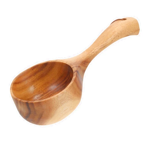 TOPPERFUN Wood Bath Ladle Multipurpose Water Scoop for Bathing Sauna and Wooden Water Ladle for Household Use Tea Ceremony and Gardening
