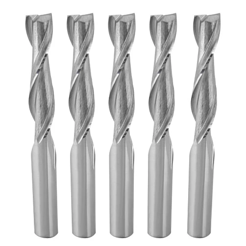 LIBOQIAO 5PCS 6mm Shank 6mm CED /25mm CEL Carbide Flat Nose End Mill Cutter CNC Router Bits 2 Flute for Acrylic PVC MDF Hardwood