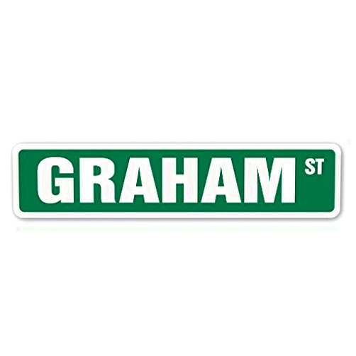 Cortan360 Graham Street Sign Childrens Name Room Sign| Indoor/Outdoor | 8