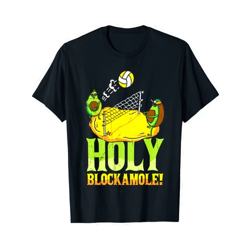 Holy Blockamole Volleyball Block Avocado Meme Tees Holy Blockamole Volleyball Match Block Avocado For Men Women T-Shirt