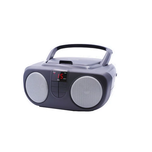SYLVANIA PROSCAN ELITE Portable AM/FM Radio With CD Player (BLACK) - Retro Boombox Speaker, CD Player, AM/FM Radio, AUX Audio Device Player For Home & Travel