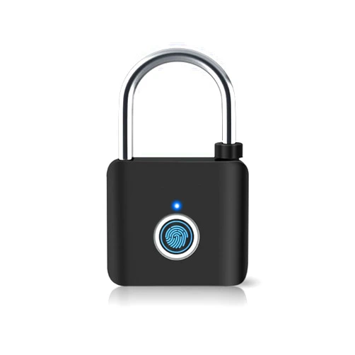 LEELEN Fingerprint Padlock, Fingerprint Locker Lock Biometric Keyless Thumbprint Lock, IP65 Waterproof USB Rechargeable Smart Padlock for Gym School Locker Storage Suitcase Fence Gate Outdoor (Black)