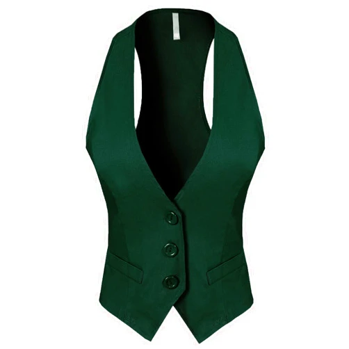 Design by Olivia Women's Slim Fit Racerback Tuxedo Vest - Versatile Dressy Casual Waistcoat with Stretch