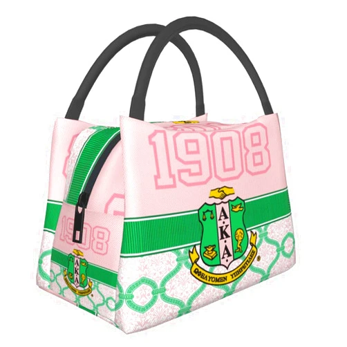 Bfuxzmi Sorority Gifts For Women Reusable Lunch Tote Insulated Cooler Bag Lunch Box Handbag Lunch Bag For Women,Pink