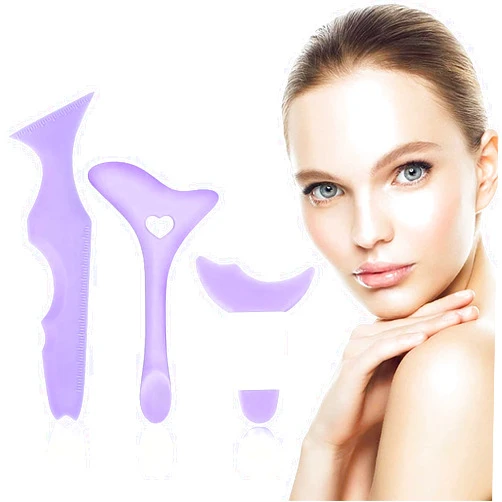 ELUTNG Eyeliner Stencils Silicone Eyeliner Aid Mascara Shield Winged Eyeliner Tool for Eyeliner Eyelash Eyebrow Eyeshadow Mascara Lipstick Applicators Guide Makeup Tool