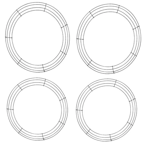 GREENSTORE Pack of 4 Wire Wreath Frame, 14 Inch Metal Wreath Form Wreath Ring Round DIY Floral Hoop Wreath Rings for Floral Arrangements DIY Craft, Green, 210107HT15-4-4v-6761-1659151811