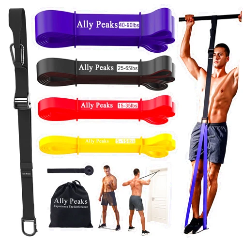 Ally Peaks Pull Up Assistance Bands System,Up to 410 lbs Assistance, Resistance Bands,Adjustable and Replaceable Pull Up Assist Band,Assisted Pull Up Resistance Bands for Pull Up Assist Push Up Assist