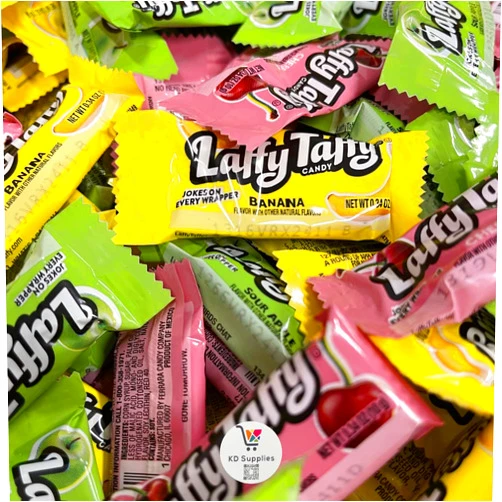 KD Supplies Laffy Taffy Chewy, Tangy, and Tasty Mini Taffy Wrapped Bars in Bulk - (1 Pound - Approximately 40 Bars) (Assorted)