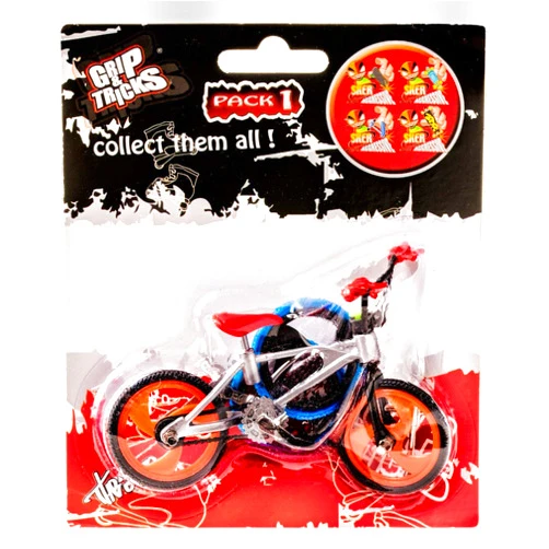 SPIRITRIDERS GRIP TRICKS Grip and Tricks - Orange Finger BMX Freestyle with 2 Extra Toy Bike Wheels and 1 Finger Bikes Tool - Pack 1 Finger Toy for 6+ Years Old Kid