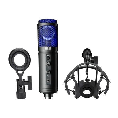 512 Audio by Warm Audio Tempest - Large Diaphragm Studio Condenser USB Microphone + Stand + Shock Mount for Recording and Streaming