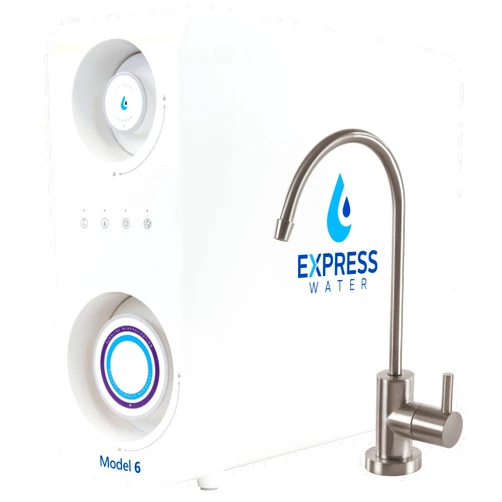 Express Water 600 GPD Tankless Reverse Osmosis System - 2:1 Pure to Drain Reverse Osmosis Water Filter System, Easy Install, Quick Twist Filters RO Water System - RO System Under Sink, Brushed Nickel