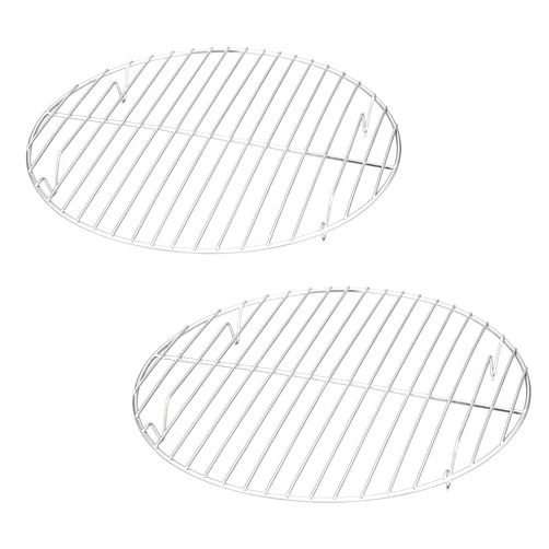 E-far 10½ Inch Round Cooling Cooking Racks, Stainless Steel Round Steaming Baking Rack Set of 2, Multi-Purpose for Canning Air Fryer Pressure Cooker, Dishwasher Safe