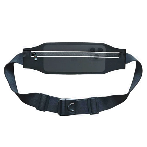 AIKENDO Running Belt Fanny Pack, Slim Runners Waist Pack for Men & Women [Fits ALL Phones], Money Belt, Reflective Running Gear Accessories Fitness Phone Holder for Exercise Marathon Jogging (Black)