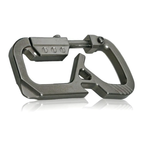 Valtcan Titanium Bolt Carabiner Key Chain Holder CyberCarabiner with Bottle Opener Flat Head Dual Hook