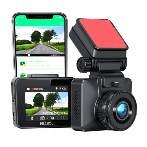 AIPLUGER 4K Dash Cam Built-in Wi-Fi UHD2160P Discreet Car Dashboard Camera Recorder with 24-Hour Parking Monitor, Super Night Vision, Loop Recording, 170° Wide Angle, Support APP