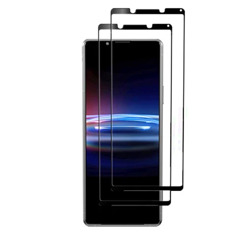 VIESUP [2PACK Full Coverage Anti-scratch Easy to Install Black Silk Screen Tempered Glass Protective Film for Sony Xperia Pro-i XQ-BE62 2021 (6.5”)