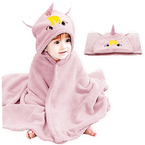 ROMASA Kids Hooded Bath Towel Unicorn Design Ultra Soft Towel Highly Absorbent Bathrobe Blanket Toddlers Shower Gifts for Boys Girls-Extra Large 28