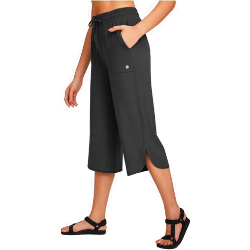BALEAF Women's Capri Pants Wide Leg Plus Size UPF50+ Lightweight Quick Dry Pants Casual Loose Sweatpants Hiking Walking