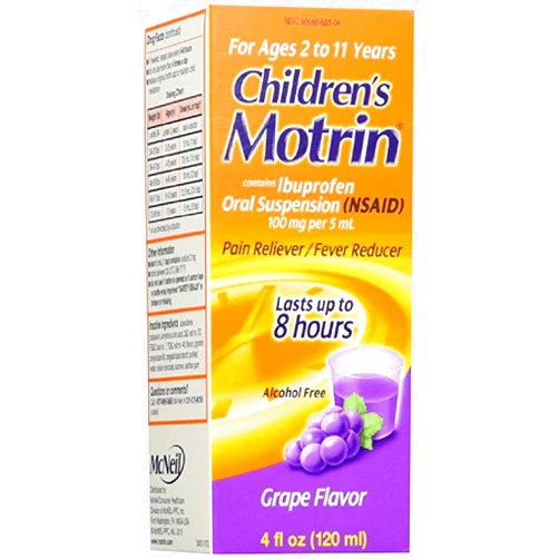 MOTRIN Children's Oral Suspension, Grape, 4 Ounce, Pack of 3