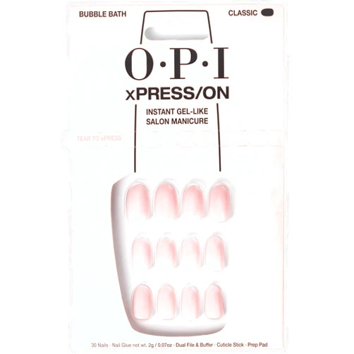 OPI xPRESS/ON Press on Nails | Short Round Light Solid Nail Art Press On Nails | With Nail Glue | Long Lasting, Reusable, Non-damaging