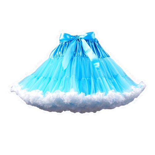 PhilaeEC Women's Elastic Chiffon Petticoat Puffy Tutu Tulle Skirt Princess Ballet Dance Pettiskirts Underskirt Multi-Layer