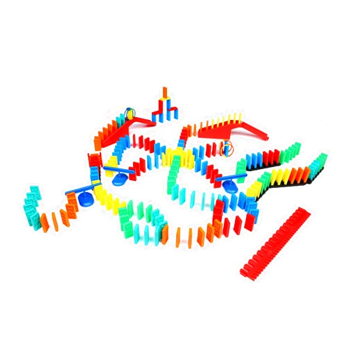 Bulk Dominoes Kinetic Domino Kit | Dominoes Set, STEM STEAM Small Toys, Family Games for Kids, Kids Toys and Games, Building, Toppling, Chain Reaction Sets (204pc)
