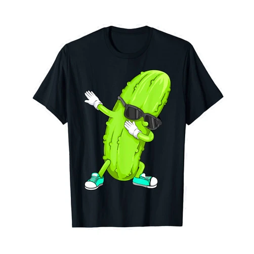 Cool Green Veggie Dabber Lover Boys Girls Dab Art Funny Dabbing Pickle Gift | Cute Dancing Cucumber Men Women T-Shirt