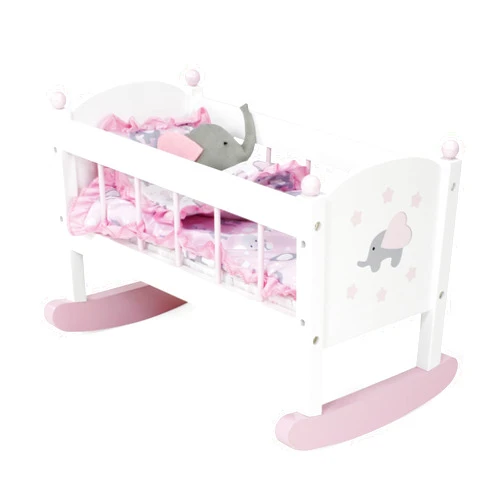 Emily Rose Baby Doll Nursery Furniture Rocking Cradle Bed Crib Set for 14