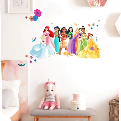 RoomMates RMK5330GM Disney Princess Flowers and Friends Giant Peel and Stick Wall Decals, Multi