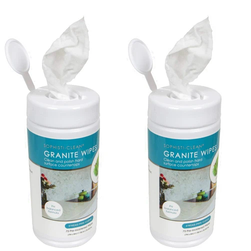 Evriholder Sophisti-Clean Granite Wipes 75 Count, Pre-Moistened Disposable Cloths for Hard Surface Countertops, Pine Fragrance, Pack of 2, Model: SCG2P6-AMZ