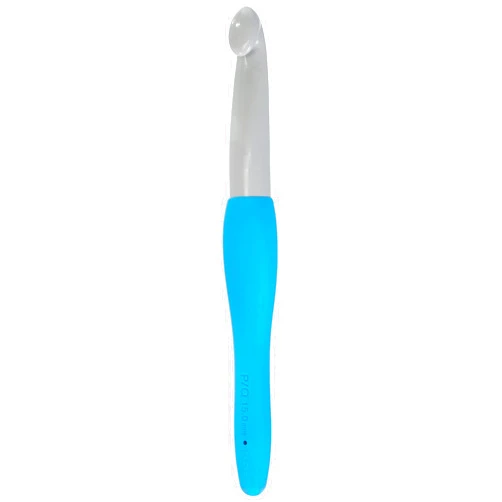 Clover Needlecraft Amour Crochet Hook: 15.00mm, 15 mm, Blue & White (CL1059)