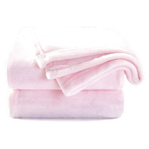 TILLYOU Toddler Flannel Blanket - Warm Cozy Baby Blanket for Boys and Girls, Smooth Cute Lightweight Blanket for Bedding Crib Stroller, 40×50 inches, Pink