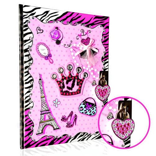 SMITCO 8 to 12 Year Old Girls Gift Idea Girls Diary with Lock & Key | Pink Rhinestone Kids Journal | Tween Girl Secret Diary Notebook with 150 Lined Sheets & 2 Keys