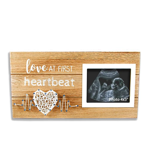 VILIGHT New Mom Gifts - Pregnancy Announcements Baby Gender Reveal Gifts - Love At First Heartbeat Sonogram Picture Frame for Standard 4
