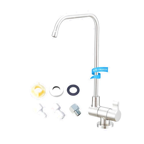 ErSi Water Filter Faucet Reverse Osmosis Drinking Water Faucet，Folding Swivel Faucet for Inward Opening Window Kitchen bar Sink RO Faucet Non-Air Gap Brass+SUS304 Stainless Steel Brushed Nickel