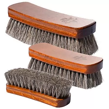 RED MOOSE 3pk Horsehair Shoe Brush - Shoe Polish Brush - Leather, Boots, Shine, Red Moose 3 Pack (M, L, XL)