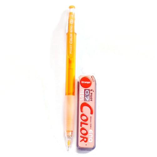Pilot MainWare MainWare Pilot Color Eno Orange Set, 0.7mm Mechanical Pencil + Mechanical Pencil Lead 0.7mm, Orange, 10 Leads