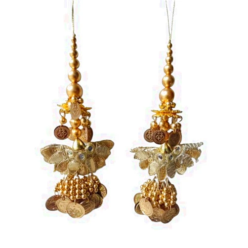 Beaded Outlet Indian Blouse latkan Golden Long Latkan Zircon,Pearl moti Beads, Crystal Beads, zari Work, Pipe Beads Saree Tassel (golden 1)