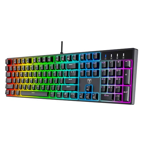 RisoPhy Mechanical Gaming Keyboard, Blue Switch USB Wired Keyboard, 20 RGB Light up Backlit Modes, 104 Key Full Size Clicky Keyboards, Anti-Ghosting/Spill-Resistant Rainbow LEDKeyboards for PC(Black)