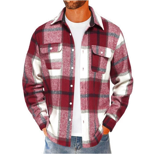 COOFANDY Men's Flannel Shirts Long Sleeve Cotton Plaid Shirt Jacket Casual Button Down Shirt with Pockets
