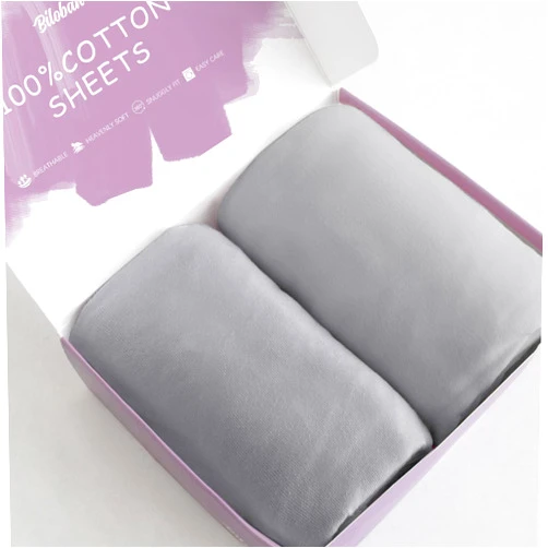 Biloban Bassinet Sheets Compatible with YADAQE, Li'l Pengyu, Miclassic, Milliard, TCBunny and Evolur Stellar Bedside Bassinet, 100% Cotton, 2 Pack, Ultra Soft Bassinet Sheet for Baby, Gray