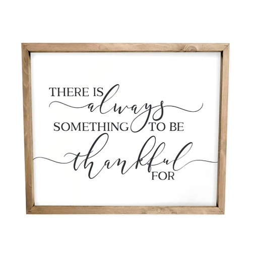 MRC Wood Products There is Always Something to be Thankful For Framed Rustic Wood Farmhouse Wall Sign (12x15)